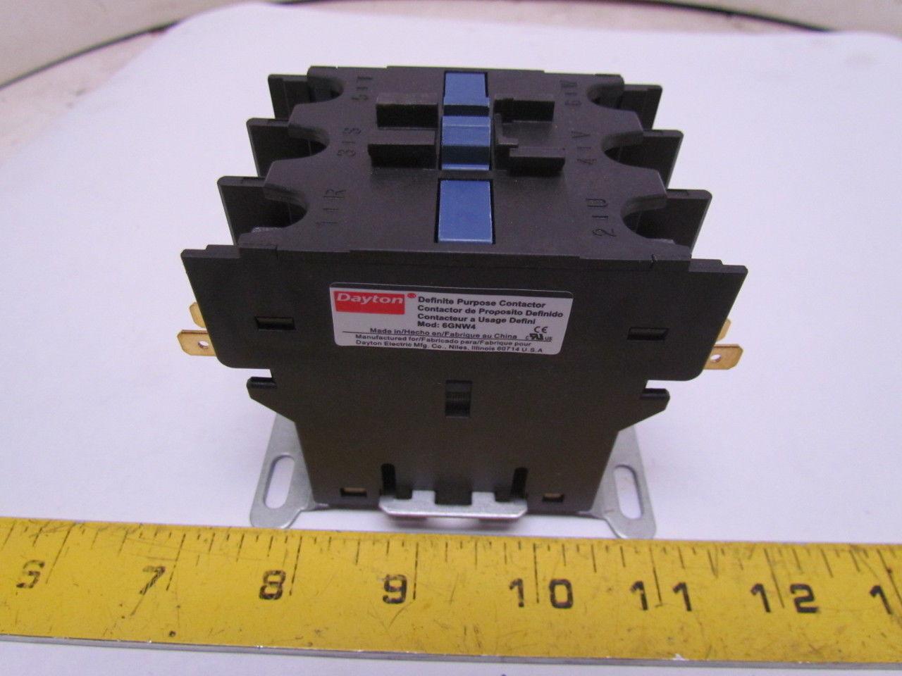 Dayton Electric 6GNW4 Contactor 63A 2 Pole 208-240VAC Coil