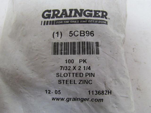 Grainger 5CB96 Slotted Steel Spring Pin 7/32x2-1/4" Pk of 100pcs