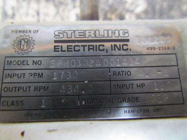 Sterling Electric SPH0302A001434 Inline Gearbox Speed Reduce 4:1 Ratio 460V 3PH