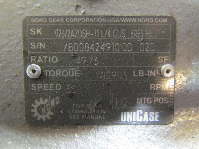 Nord SK92372AZDSH Right Angle Hollow Shaft Bevel Gearbox Speed Reducer 49.73:1