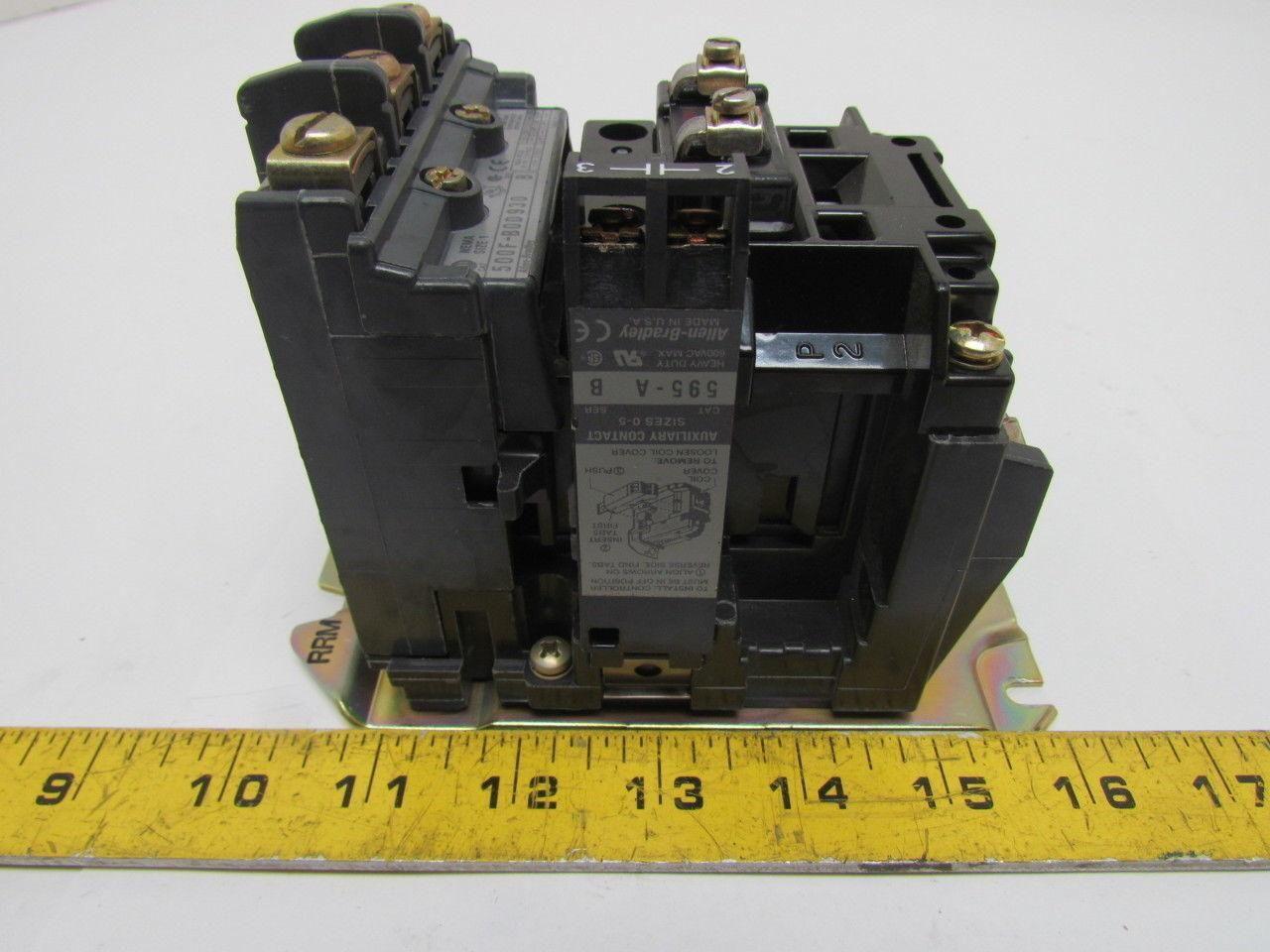 Allen Bradley 500F-BOD930 500F-B0D930 Contactor Motor Starter Sz1 27A 120V Coil