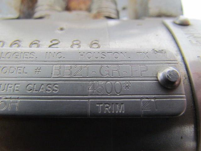 Valvtechnologies BB21-GR-FP Stainless Steel Size 1 Forged High Pressure Valve