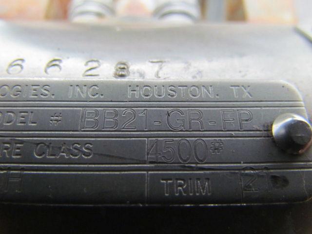 Valvtechnologies BB21-GR-FP Stainless Steel Size 1 Forged High Pressure Valve