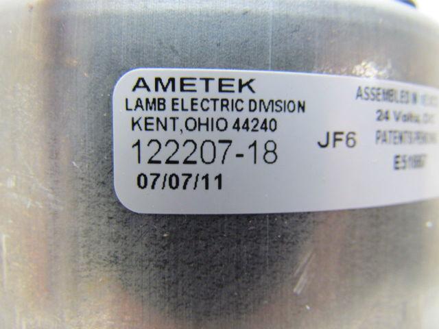 Ametek 122207-18 2-Stage 1-Speed Vacuum Motor/Blower Tangential 24VDC 130 CFM