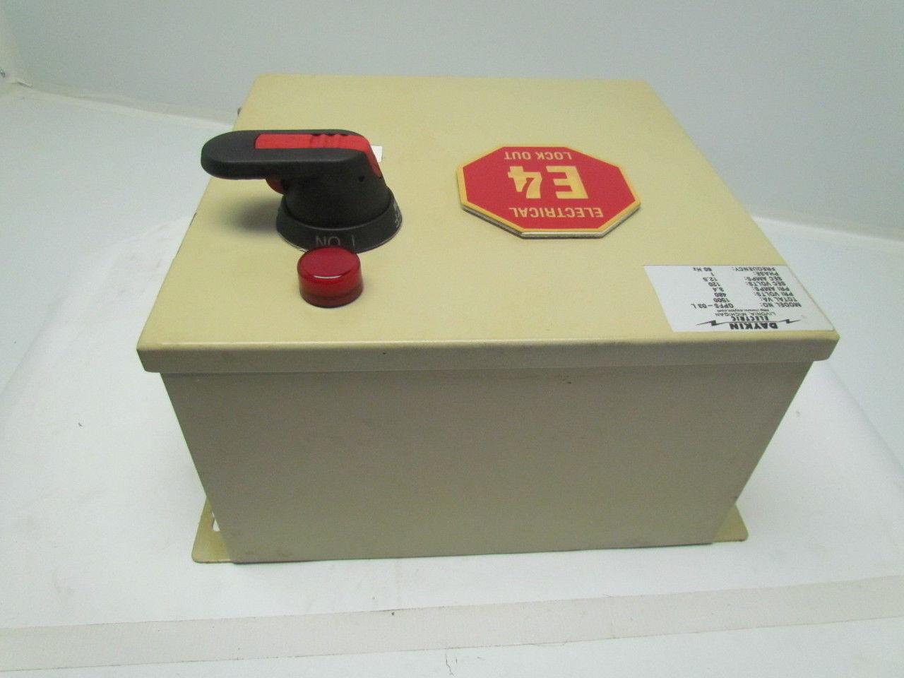 DayKin GPFS-03 L Transformer Disconnect Switch Enclosure 1500VA 480/120V 1Ph