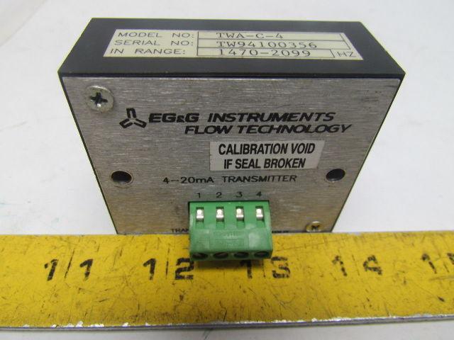 EG&G TWA-C-4 Transmitter 1470-2099 Hz Range 4-20mA