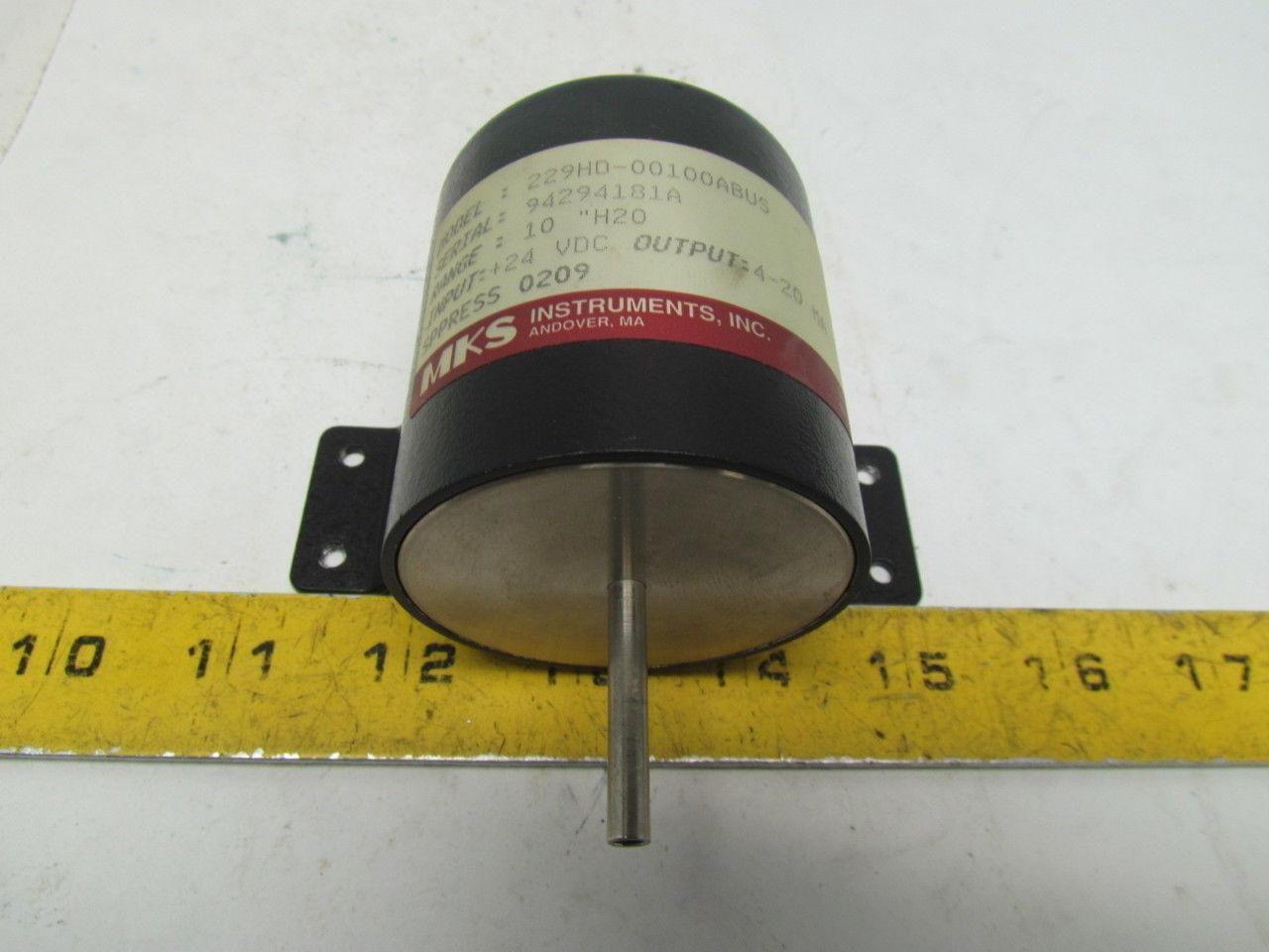 MKS 229HD-00100ABUS Pressure Transmitter Transducer 10" H20 Range Type 229A