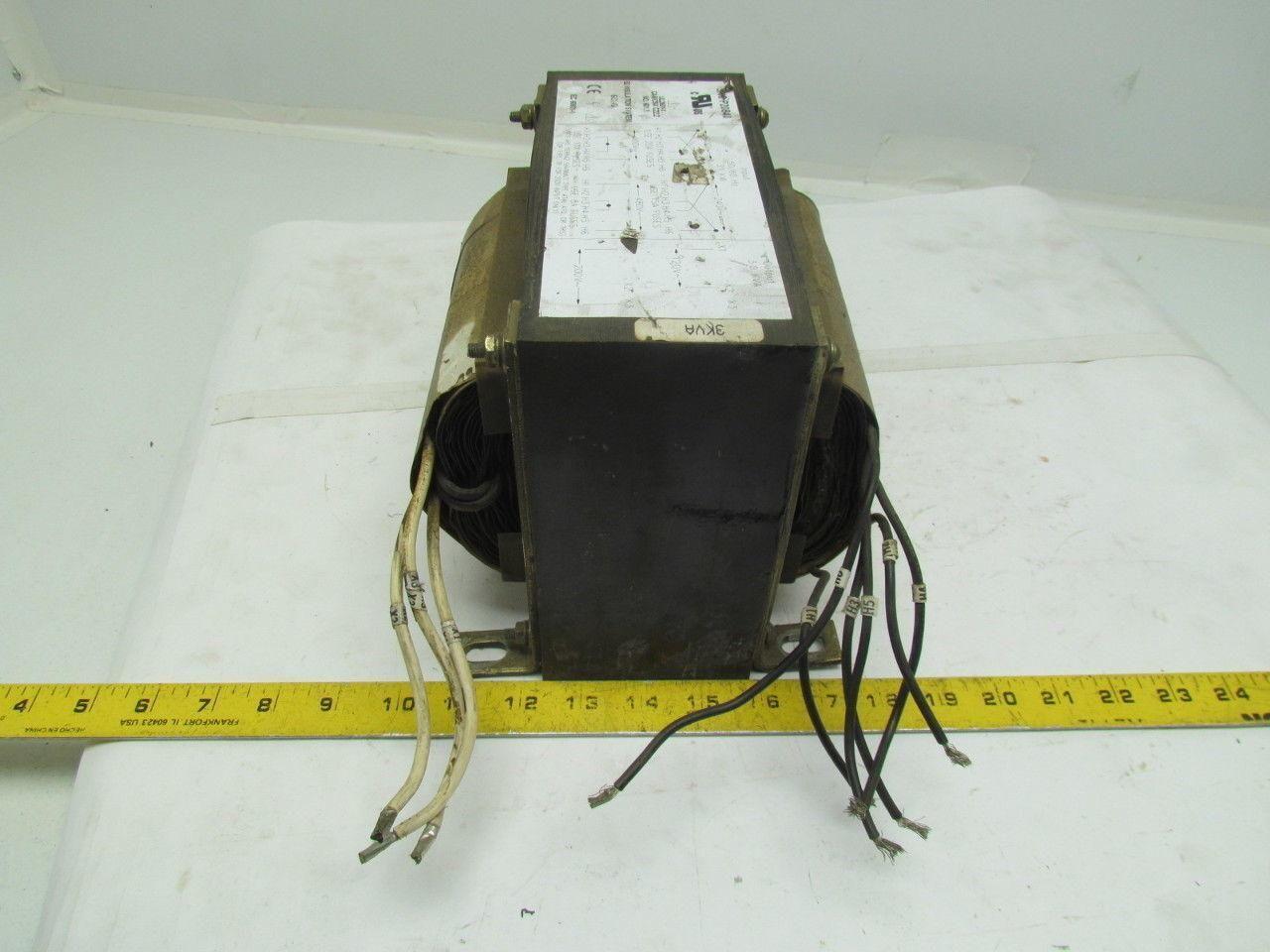 SNC P20840 Transformer Single Phase 3 KVA 200V/240V 400/480V PRI 120/200V SEC