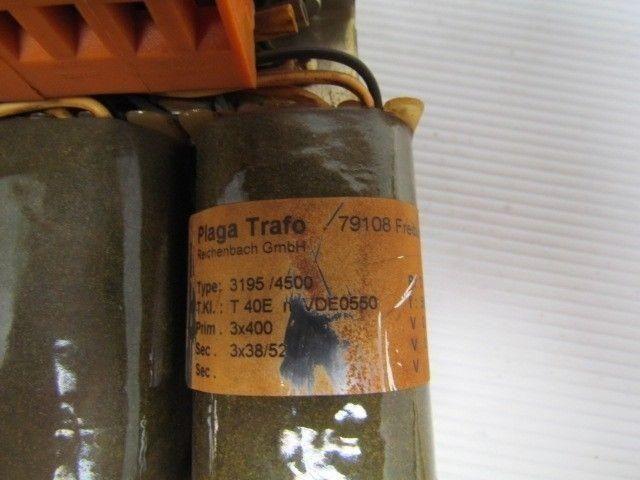 Plaga Trafo Type 3195/4500 TKI T-40E Transformer Prim 3X400 Sec 3X38/52