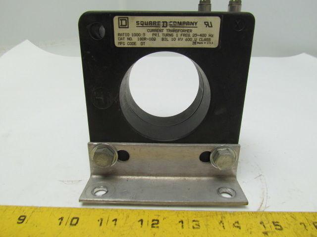 Square D 180R-102 Torroidal Current Transformer Ratio 1000:5 Freq 25-400HZ 10KV