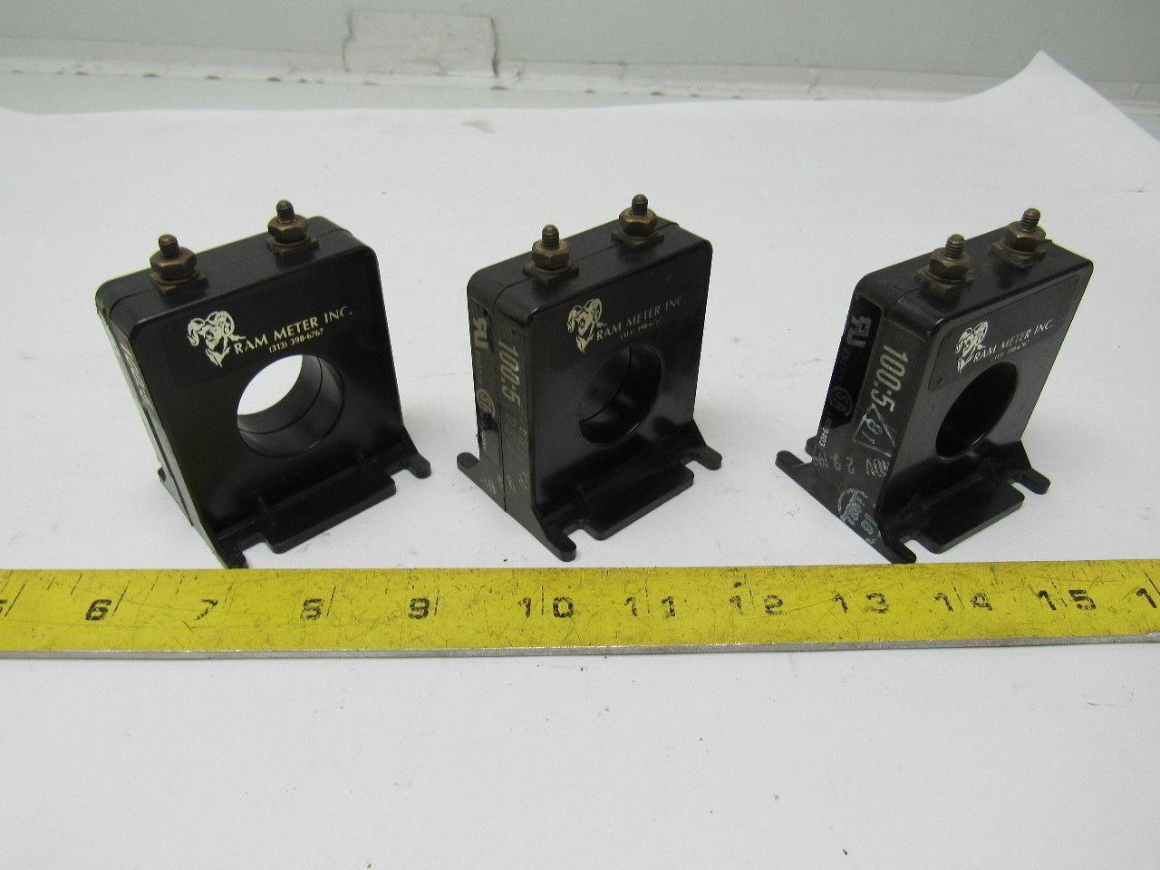Ram Meter 2SFT-101 Current Transformer Ratio 100:5 600V 10KV 50-400HZ Lot of 3