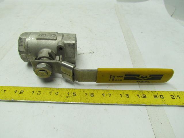Milvaco Stainless Ball Valve 1-1/4" NPT Double Reduced Port Firesafe 2000 PSI