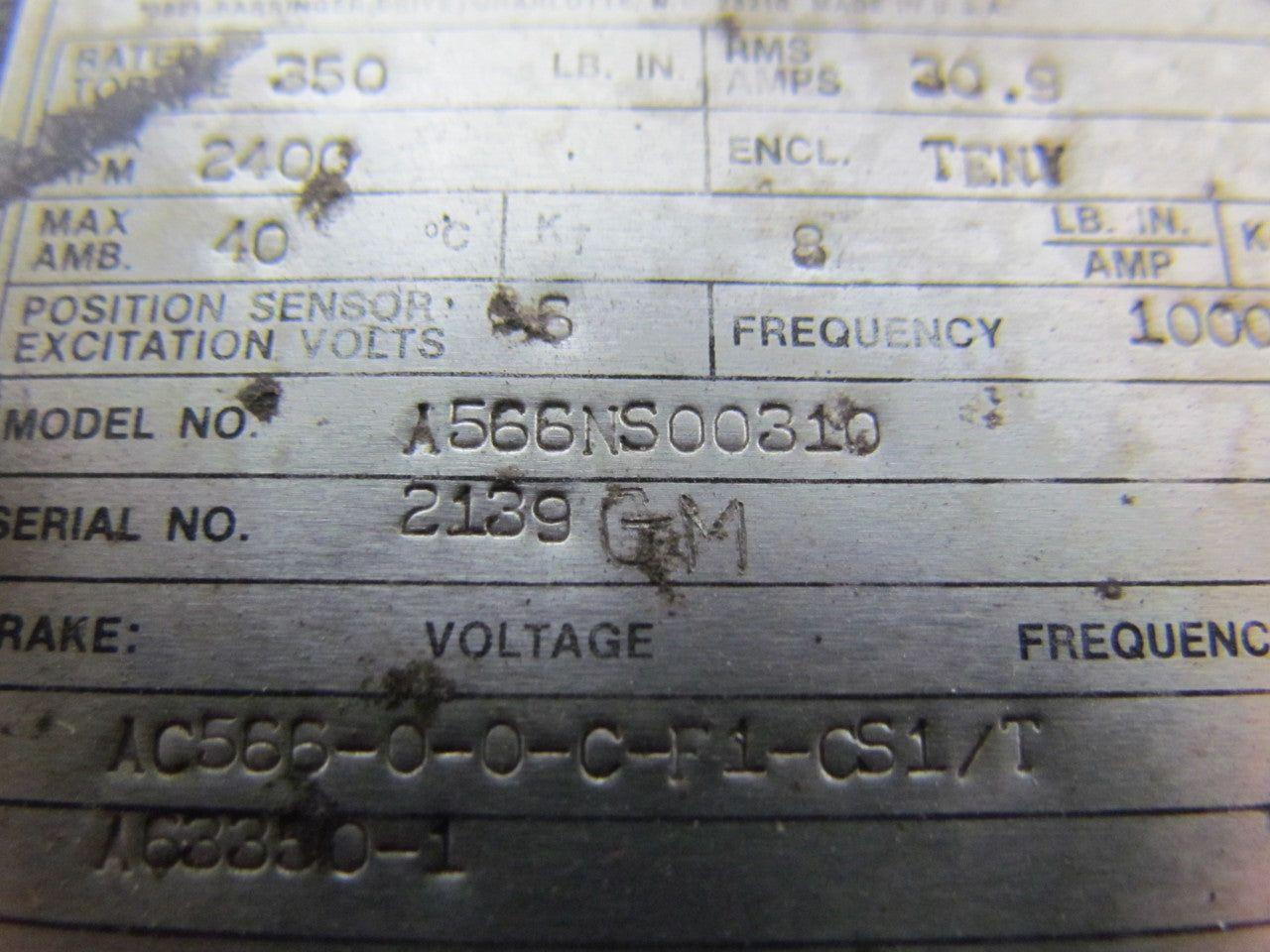 Contraves A566NS00310 Brushless Permanet Magnet Servo Motor