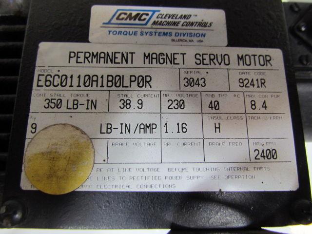 Cleveland Machine E6C0110A1B0LP0R Vintage Brushless Permanet Magnet Servo Motor
