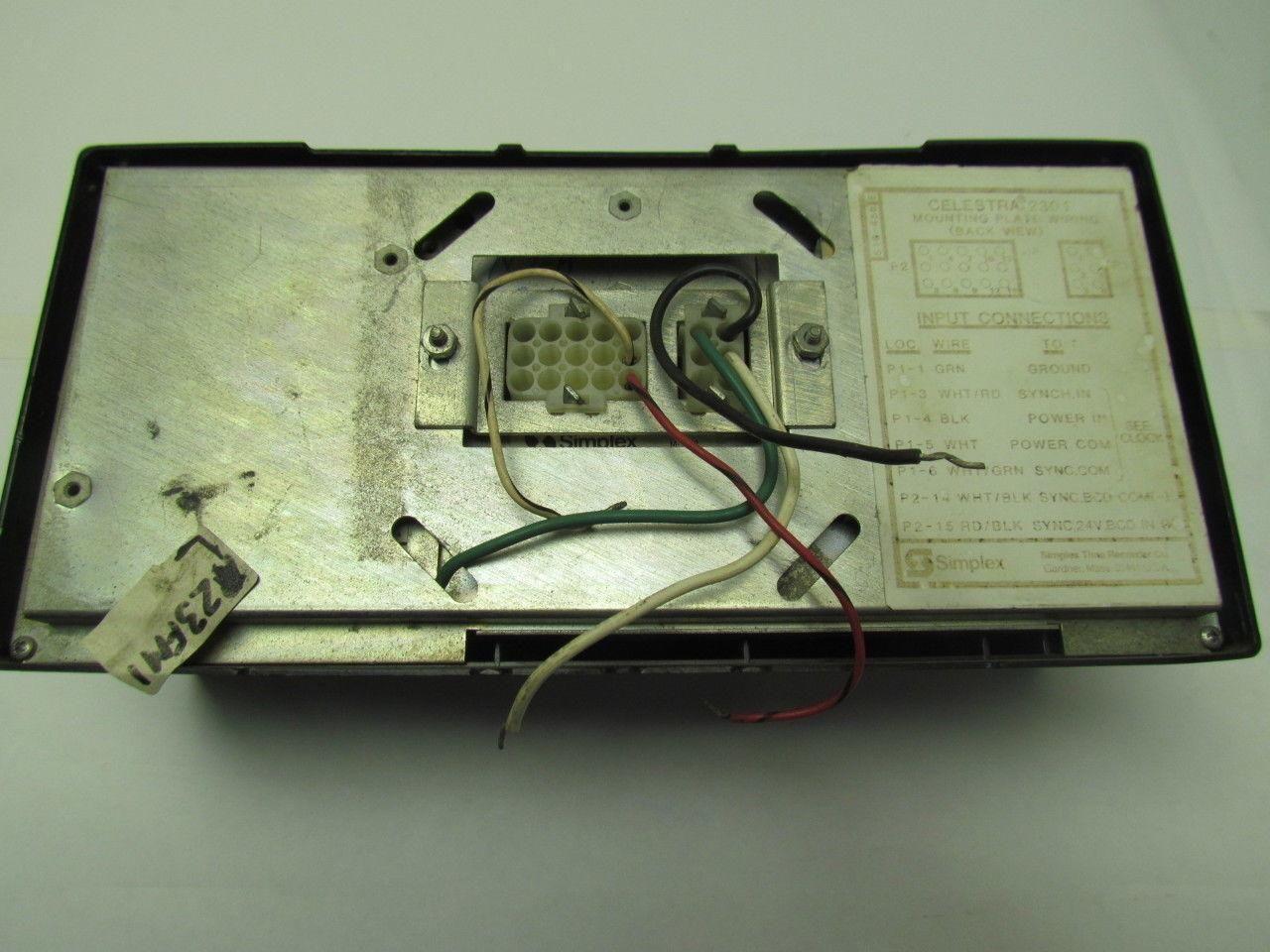 Simplex Celestra 2301 Time Recorder Digital Clock Display 120V 2Amp 60Hz