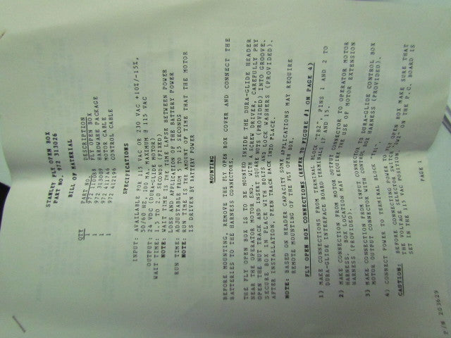 Stanley 972 313026 Automatic Door Opener-Closer Fly Open Control Box 115/230V