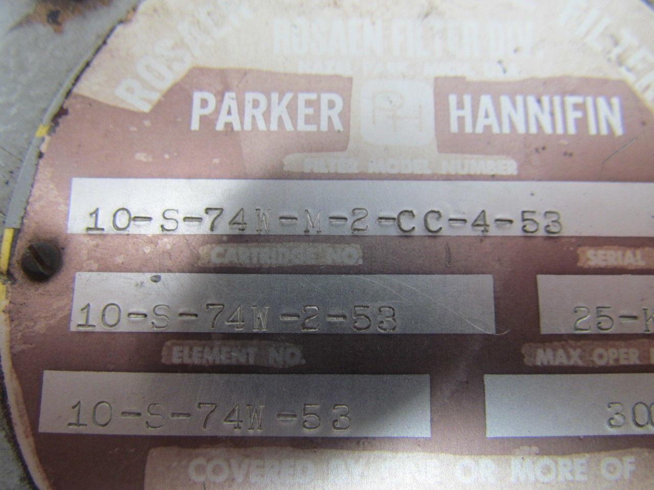 Parker 10-S-74W-M-2-CC-4-53 Tell-Tale Hydraulic Filter 1" NPT Ports