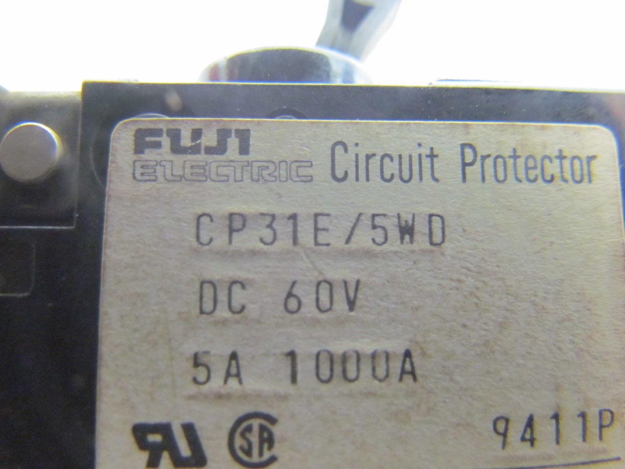 Fuji Electric CP31E/5WD 60V Electric Circuit Breaker 60VDC 5A 1KA