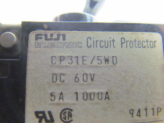 Fuji Electric CP31E/5WD 60V Electric Circuit Breaker 60VDC 5A 1KA