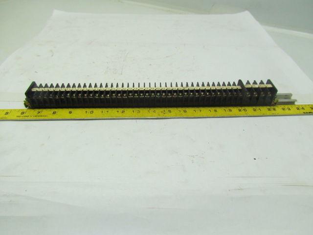 Mibu Denki F15 38 F15 600V Terminal Blocks w/4 F25 Blocks On 18" Long Din Rail