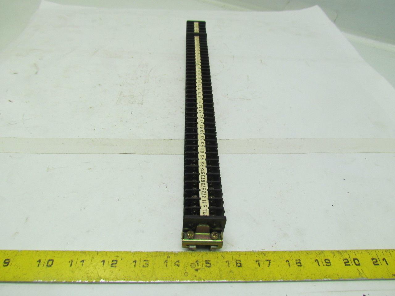 Mibu Denki F15 38 F15 600V Terminal Blocks w/4 F25 Blocks On 18" Long Din Rail