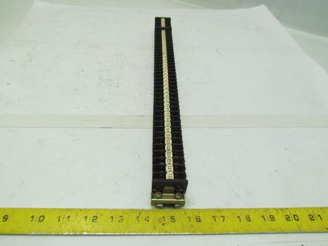 Mibu Denki F15 38 F15 600V Terminal Blocks w/4 F25 Blocks On 18" Long Din Rail