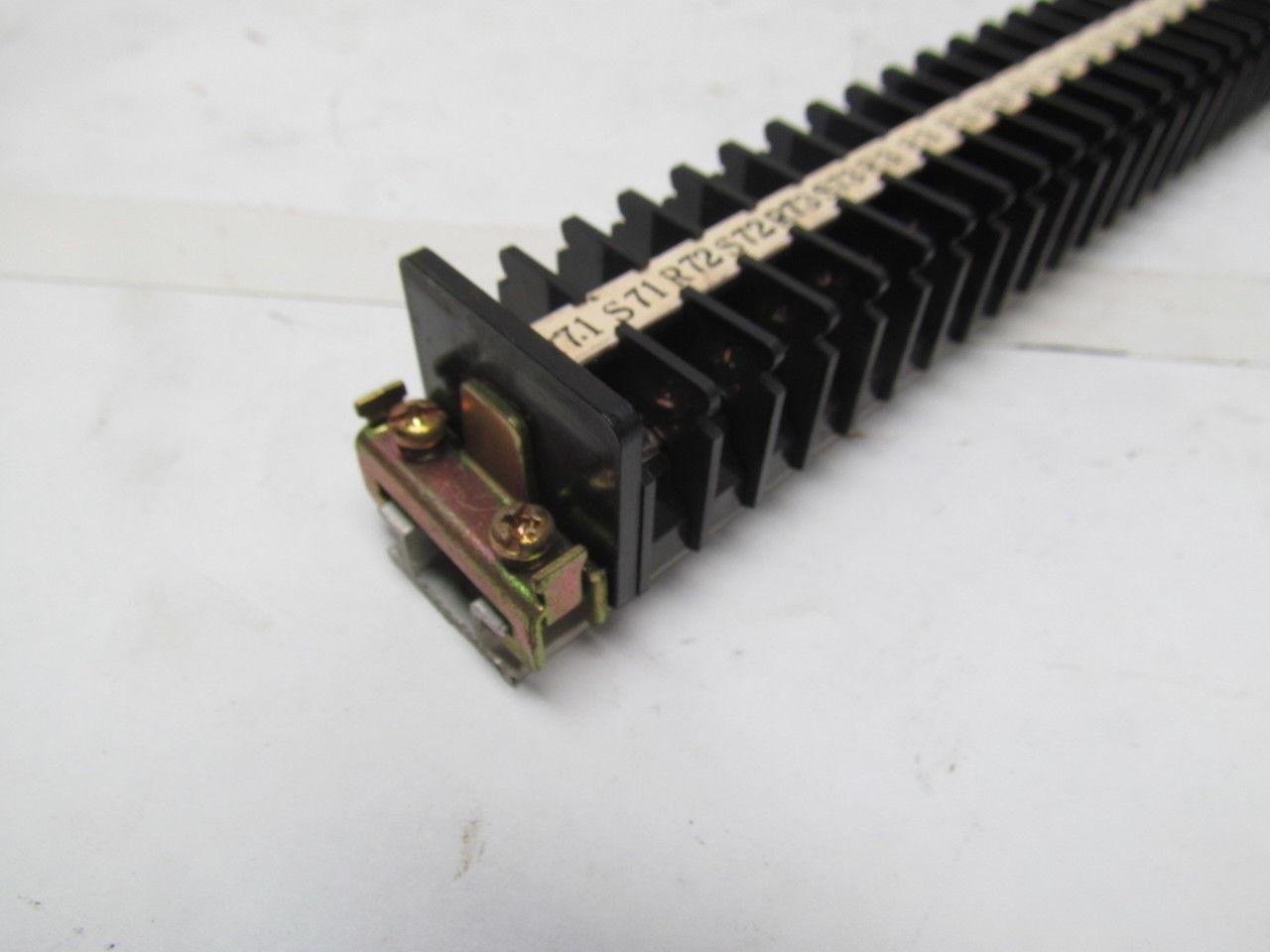 Mibu Denki F15 38 F15 600V Terminal Blocks w/4 F25 Blocks On 18" Long Din Rail