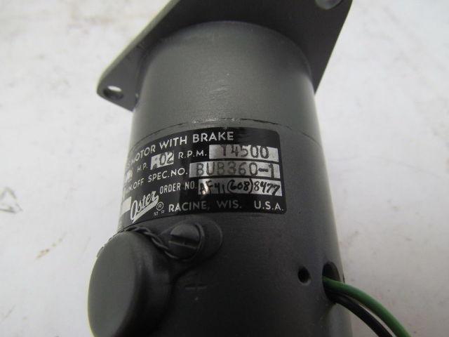 John Oster Mfg.Co. BUB360-1 26VDC Motor W/Brake 2.2Amps .02HP 14500RPM