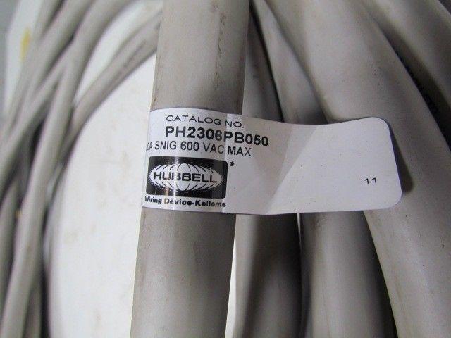 Hubbell PH2306PB050 50' Male/Female Double Ended Cable Assembly 20A 6 Pole 600V