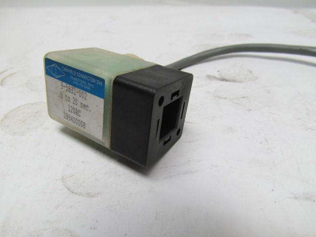 Canfield Connector 9-5831-002 Valve Timer Plug Connector .5 to 20 Sec 120VAC