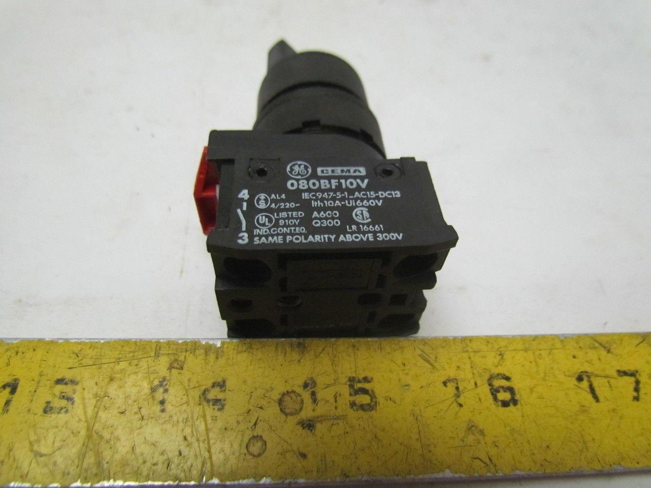 GE General Electric 080BF10V CEMA 2 Position Matain Switch NO Contact