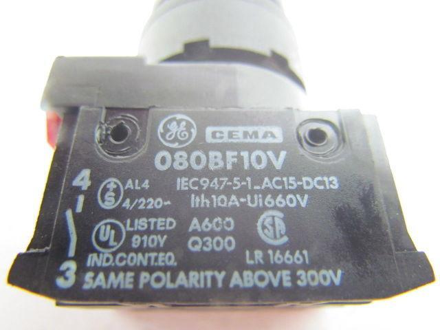 GE General Electric 080BF10V CEMA 2 Position Matain Switch NO Contact
