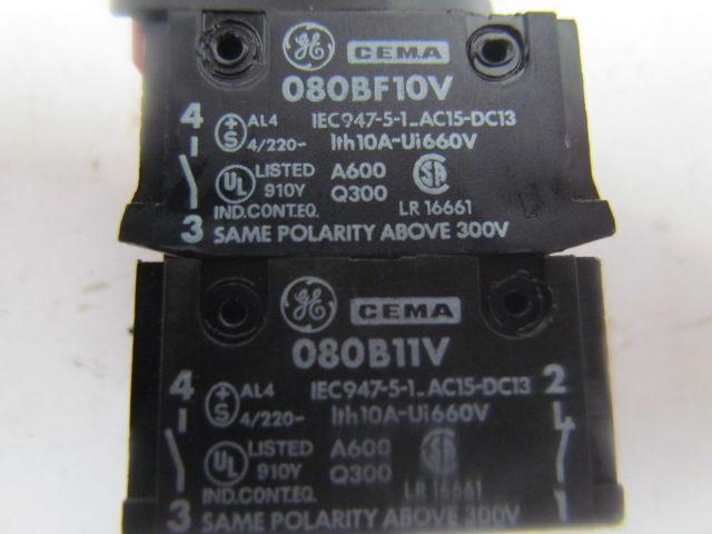 GE General Electric 080BF10V / 080B11V 2 Position Selector Switch