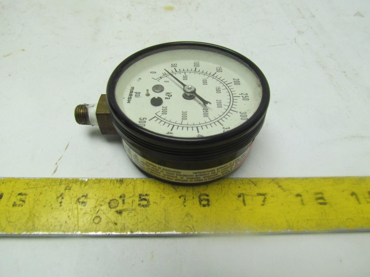 MARSH 500PSI Pressure gauge 2-3/4" Face 500PSI Max