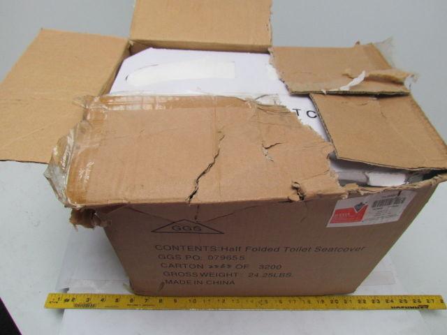 Tough Guy 2VEX6A 5000 pcs 1/2 Fold Disposable White Toilet Seat Cover