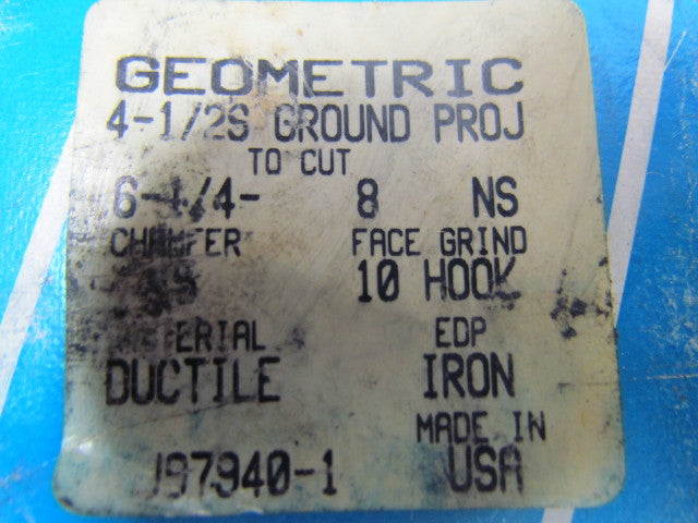 Greenfield 4-1/2S Geometric 6-1/4"Chamfer 8 Face NS Grind Ductile Iron