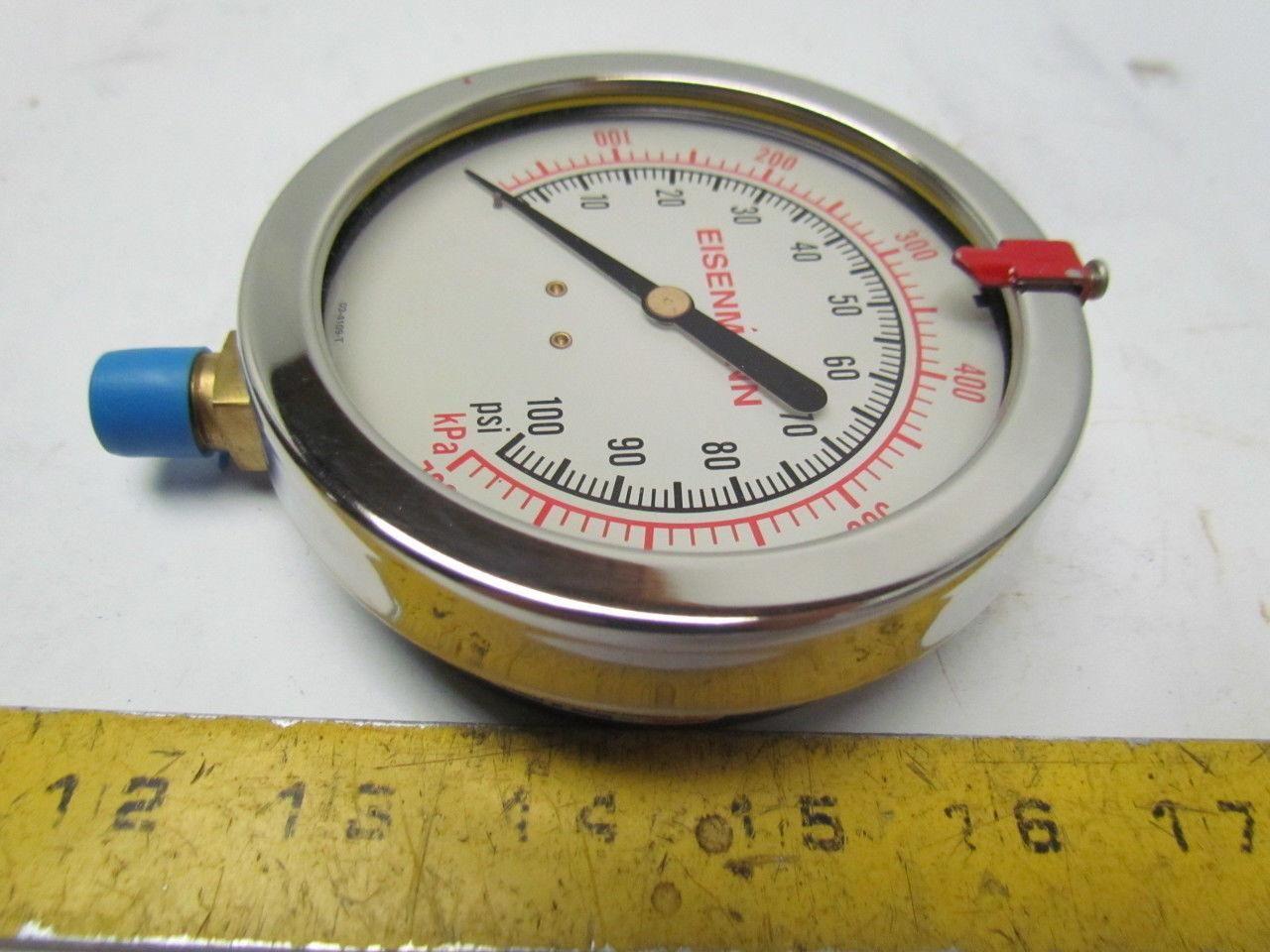 Span Eisenmann LSF-310-100 KPA-SFB-G 4" Diameter 1/4"npt Bottom Mount 0-100 PSI