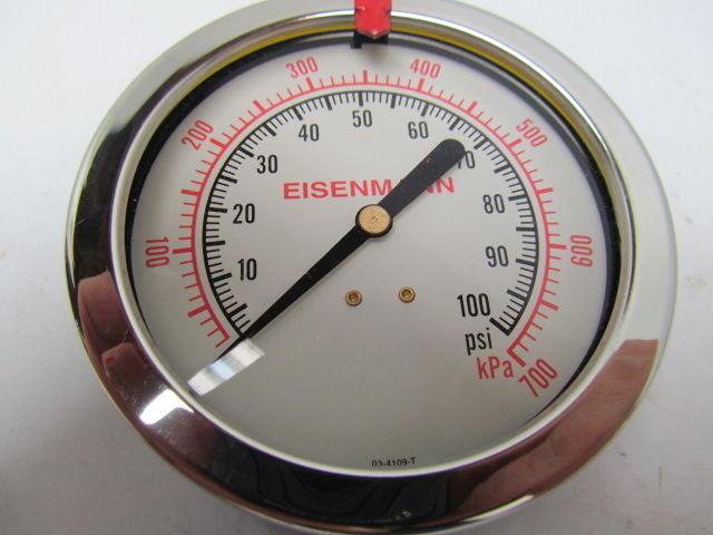 Span Eisenmann LSF-310-100 KPA-SFB-G 4" Diameter 1/4"npt Bottom Mount 0-100 PSI