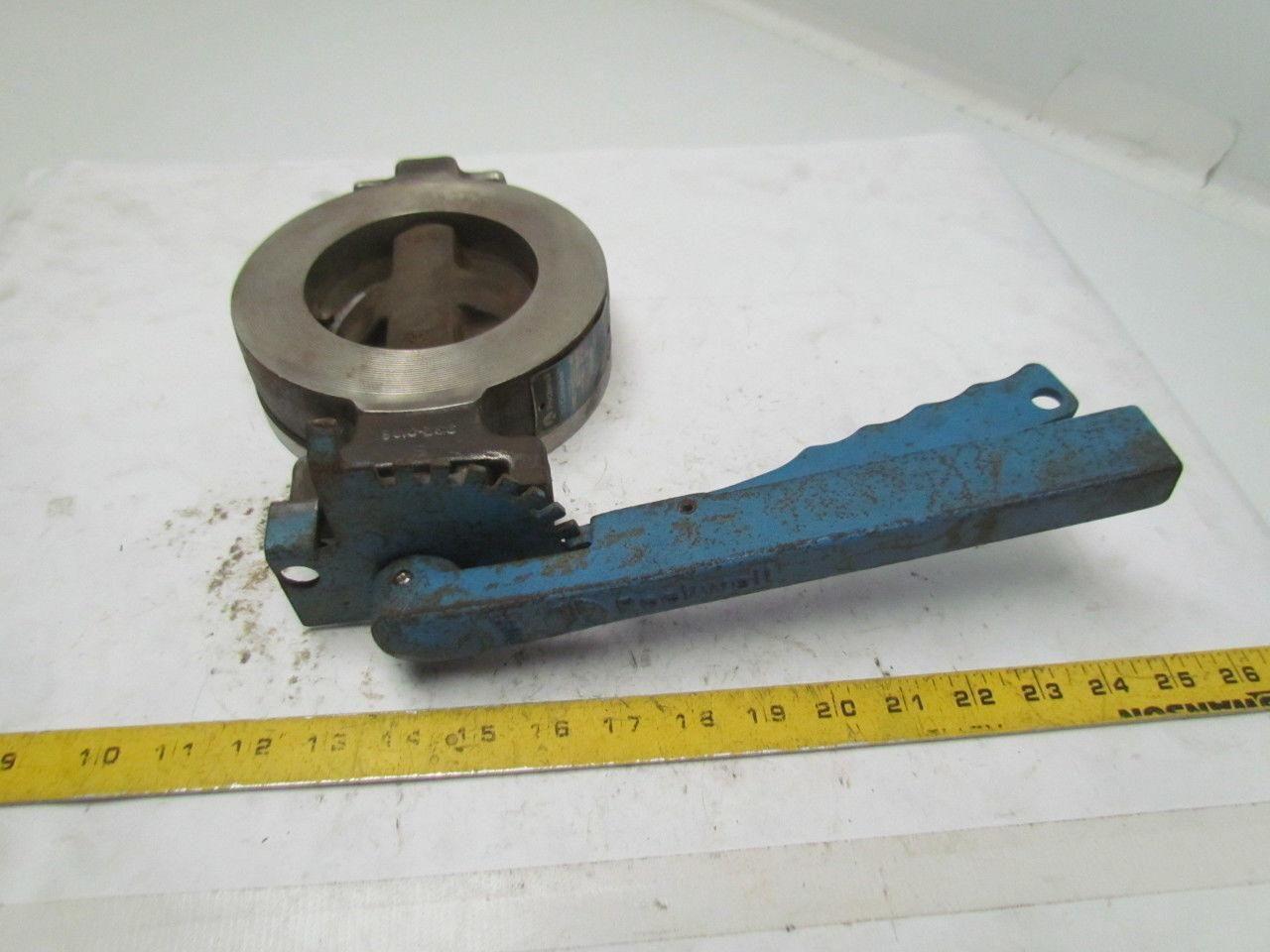 Rockwell MCcAnnalok 432L150S6TS6 4" Stainless Steel Butterfly Valve W/Lever-Lock