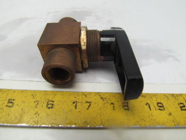 Whitney B-44F6 3/8"npt 2-way Brass Swagelok Ball Valve W/Bleed Off