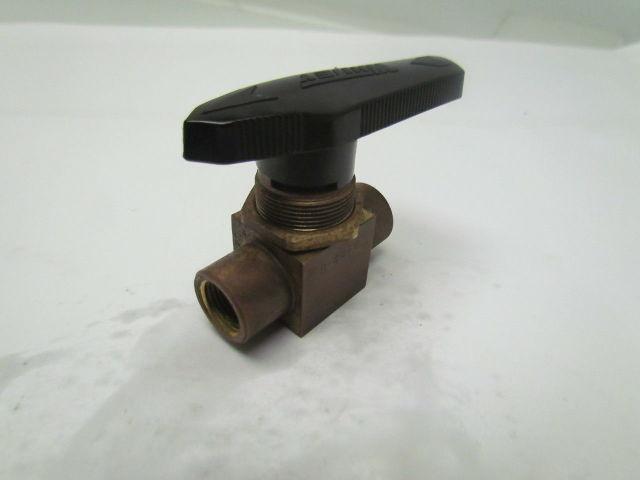 Whitney B-44F6 3/8"npt 2-way Brass Swagelok Ball Valve W/Bleed Off