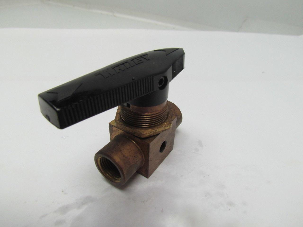 Whitney B-44F6 3/8"npt 2-way Brass Swagelok Ball Valve W/Bleed Off