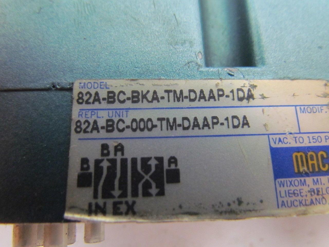 MAC 82A-BC-BKA-TM-DAAP-1DA Single Coil Pneumatic Directional Control Valve