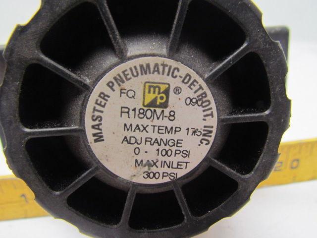 Master Pneumatic R180M-8 Regulator 0-100psi 300psi max inlet pressure no gauge