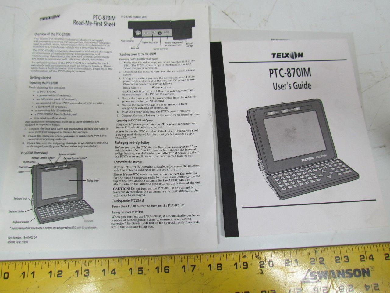 Telxon PTC-870IM Rugged 486 processorPC compatible full screen computer