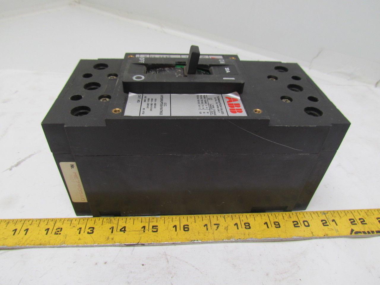 ABB UXAB 727131 R 103 3 Pole 20A Circuit Breaker 480VAC 500VDC