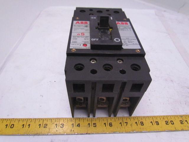 ABB UXAB 727131 R 103 3 Pole 20A Circuit Breaker 480VAC 500VDC