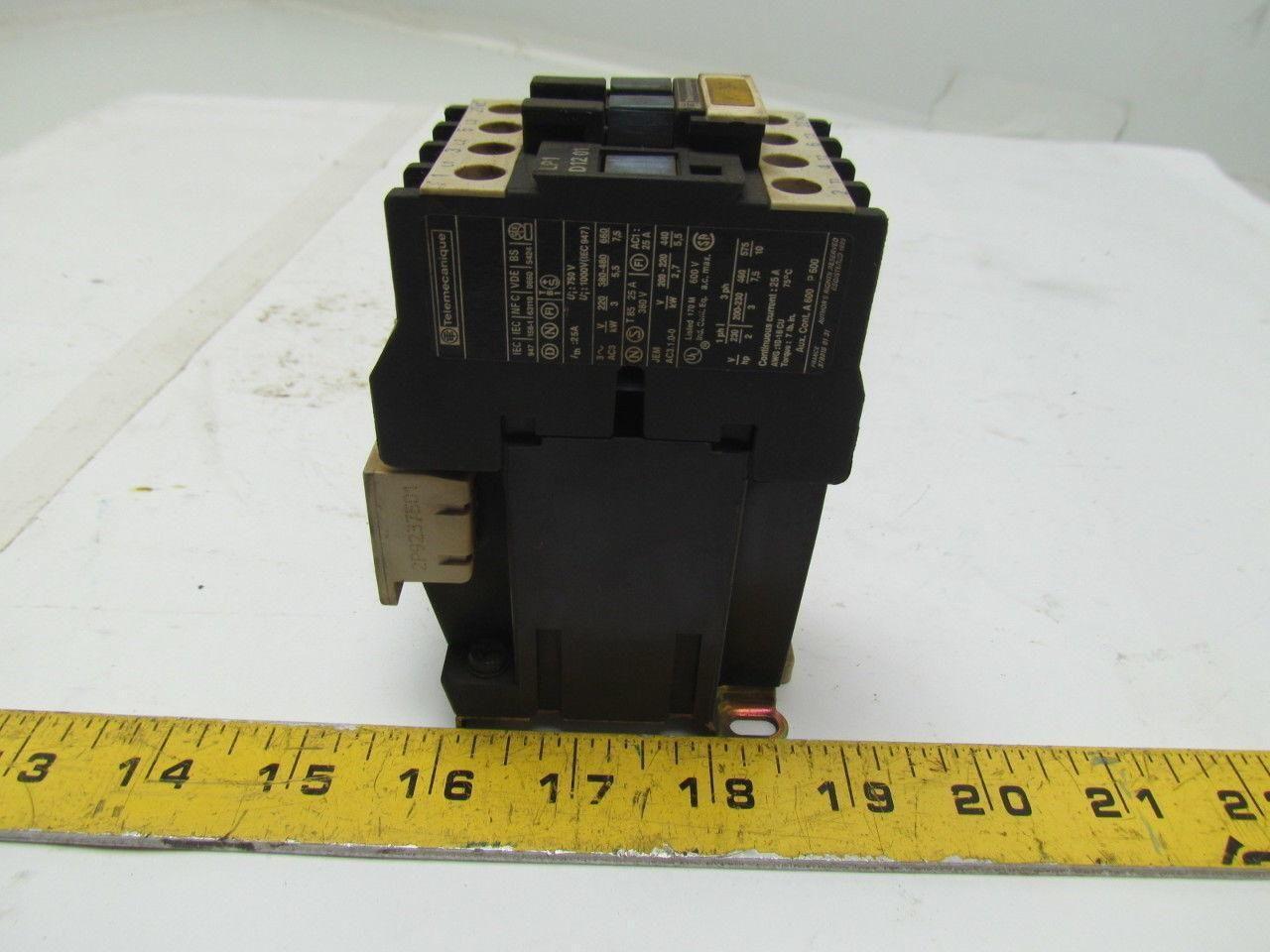 Telemecanique LP1 D12 01 Contactor Relay Motor Starter 24V Coil