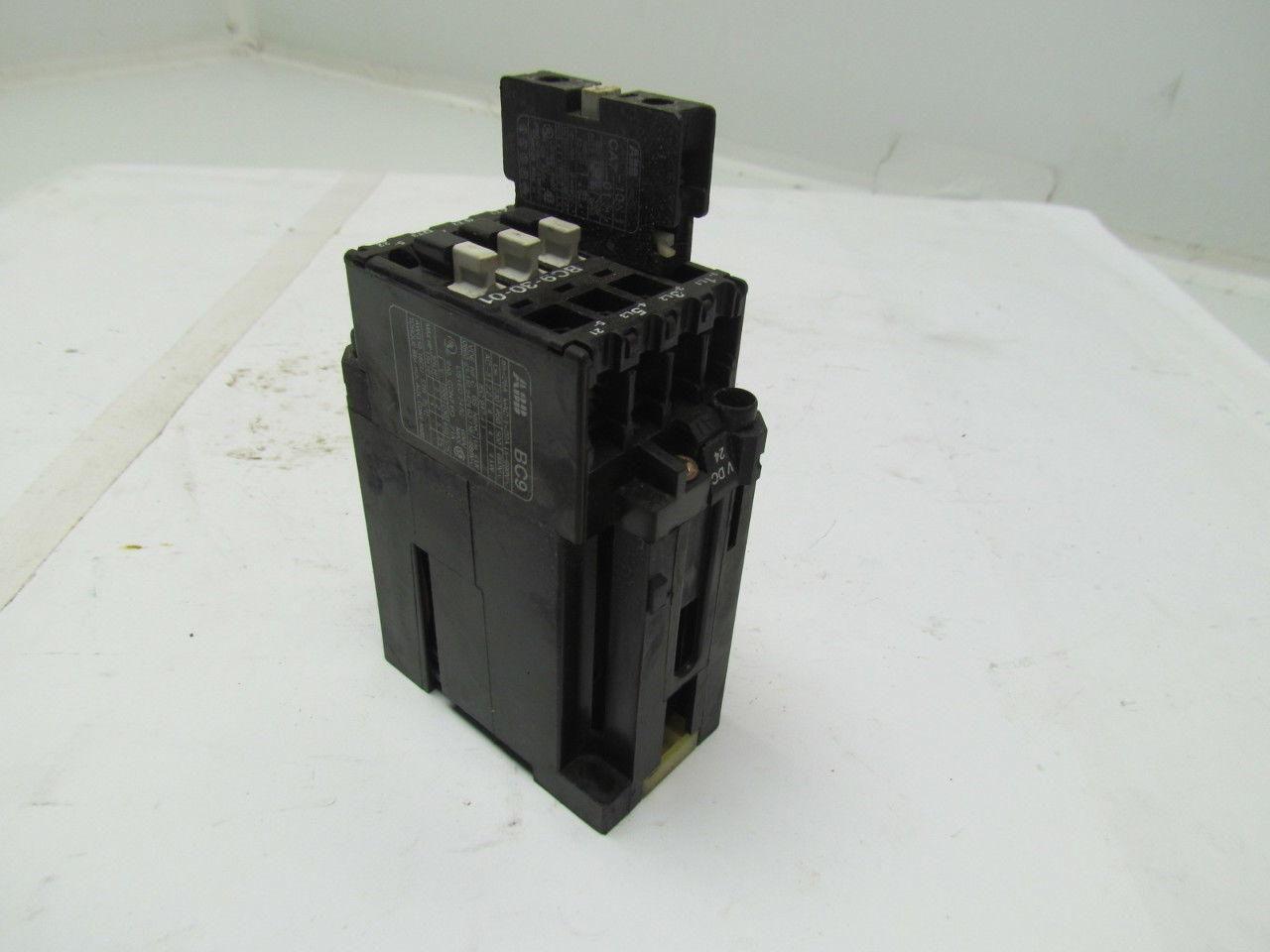 ABB BC9-30-01 CA7 Contactor Relay Motor Starter W/Aux Contacts 24V Coil