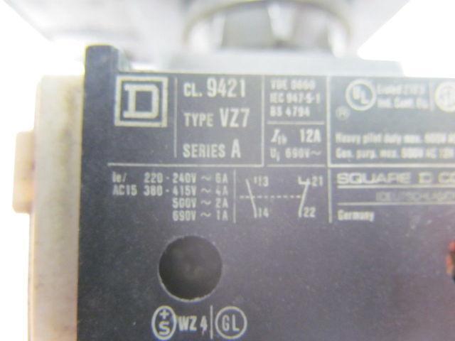 Square D 9421 VZ7 Series A Disconnect Switch Din Rail Mount